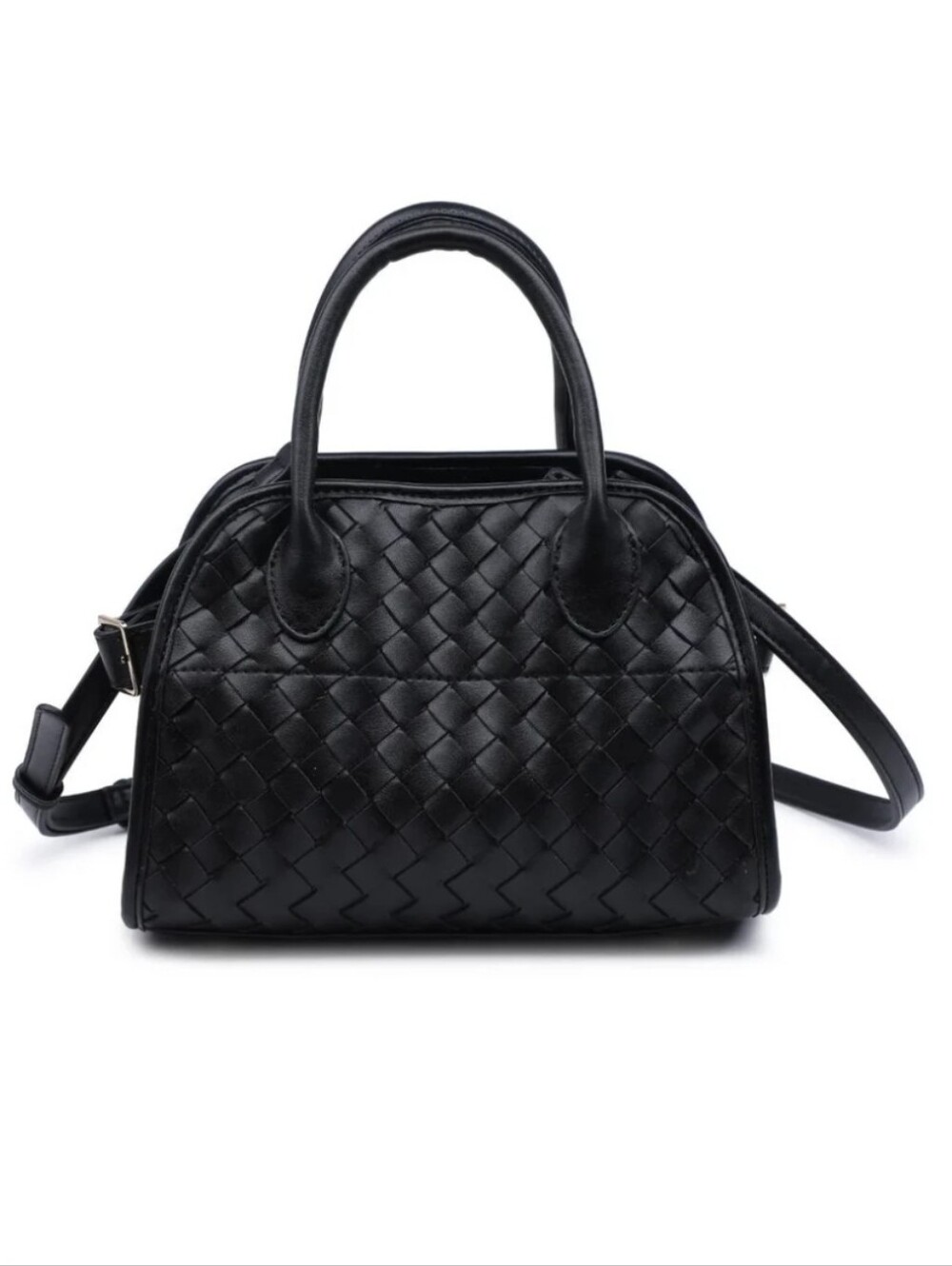 Urban Expressions Kristie Black Woven Faux Leather Crossbody Bag NWT